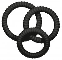 Anteprima: 3 anelli per il pene con struttura a scanalature 2.6, 3.0 e 3.5 cm